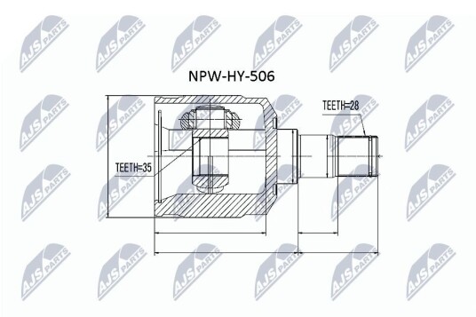 Nty Drivknute drivaksel NTY NPW HY 506