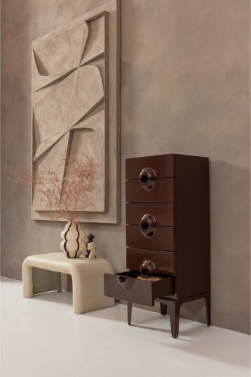 Kommode Merge Brun/Rød