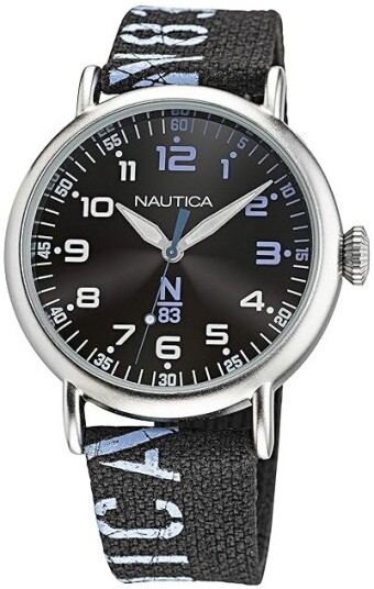 Nautica Herreklokke NAPLSF015 N83 Sort/Tekstil Ø40 mm