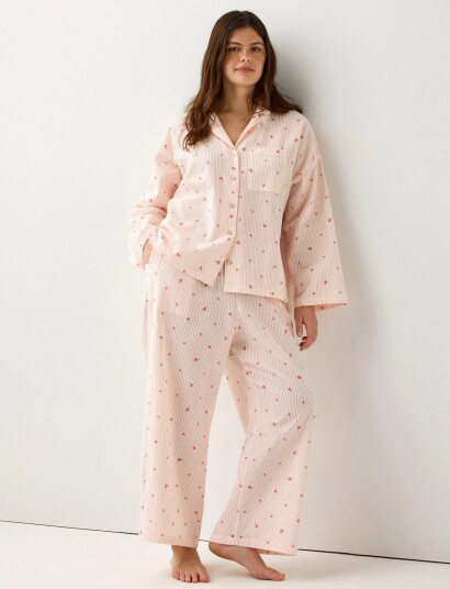 Lindex Trousers Pyjama Seersucker Pink L