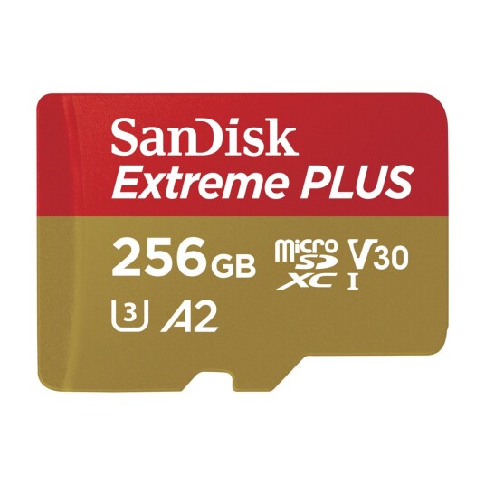 SanDisk Extreme PLUS MicroSD/SD-card - 200/140MB - 256GB SanDisk Extreme PLUS MicroSD/SD-card - 200/140MB - 256GB