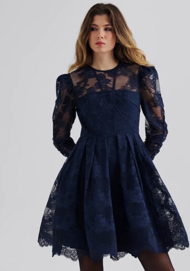 Malina Leoni Lace Mini Dress Navy 42 Malina Leoni Lace Mini Dress Navy 42