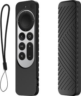 Apple TV 4K Siri Remote (3. generasjon) Beskyttende silikonetui med nøkkelbånd - svart Apple TV 4K Siri Remote (3. generasjon) Beskyttende silikonetui med nøkkelbånd - svart
