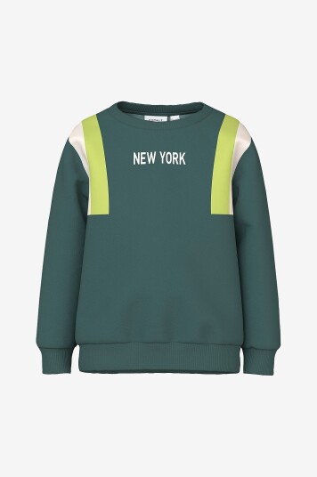 Name It Collegegenser nmmTenne LS Loose Swe Grønn