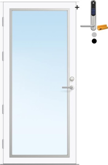 Ytterdør Bygg1 Fjell 11 Klarglass med Yale Doorman Classic Home