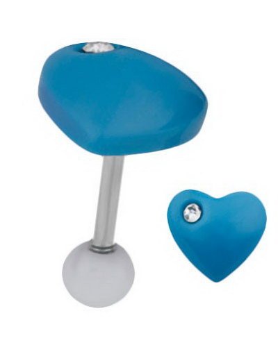 Candy Heart Tragus/Helix Blue Strl 1.2 x 8 mm