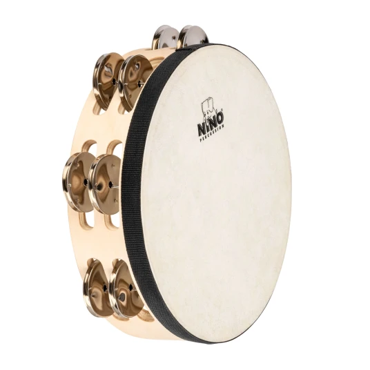 Nino Percussion NINO946 Tamburin m.skinn Wood 8" 2 rows