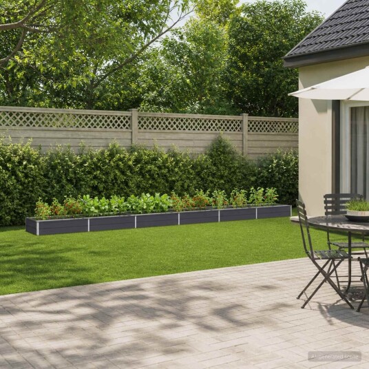 vidaXL Hevet Hagebed Antrasitt 600 x 80 x 24 cm kaldvalset stål
