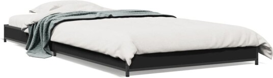 Sengeramme svart 90x200 cm konstruert tre og metall 8721012987029