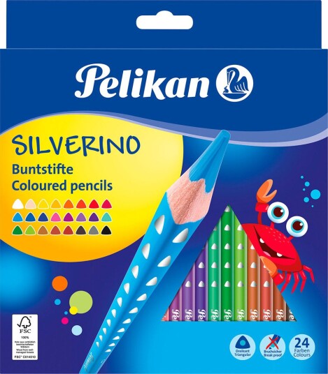 Pelikan Silverino Fargeblyanter 24 Farger Pelikan Silverino Fargeblyanter 24 Farger