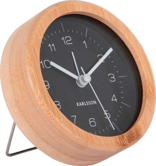 Karlsson Neat Round Vekkeklokke KA5923BK Unisex 10 cm Kvarts urverk Karlsson Neat Round Vekkeklokke KA5923BK Unisex 10 cm Kvarts urverk