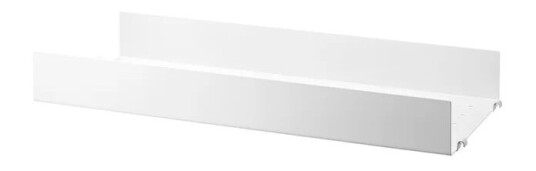 String hylleplate metall hvit 58x20 cm høy kant