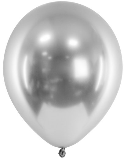50 stk 30 cm Sølvfargede Glossy Mirror Ballonger