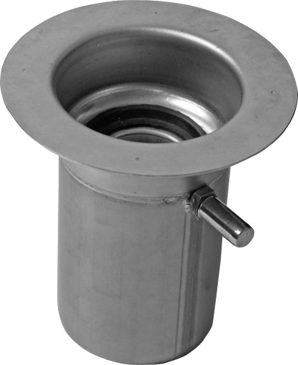 ACO 75 mm takrenneavløp med vannlås og stuss vertikal stainless steel