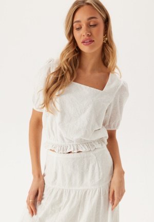 BUBBLEROOM Broderie Anglaise Short Sleeve Blouse White XS