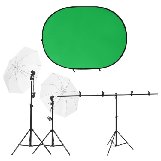 vidaXL Fotostudiosett med lyssett og bakgrunn vidaXL Fotostudiosett med lyssett og bakgrunn