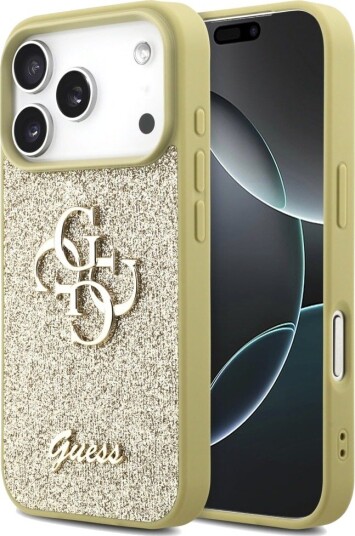 Guess 4G Mobildeksel til iPhone 17 Pro med Glitter - Gull