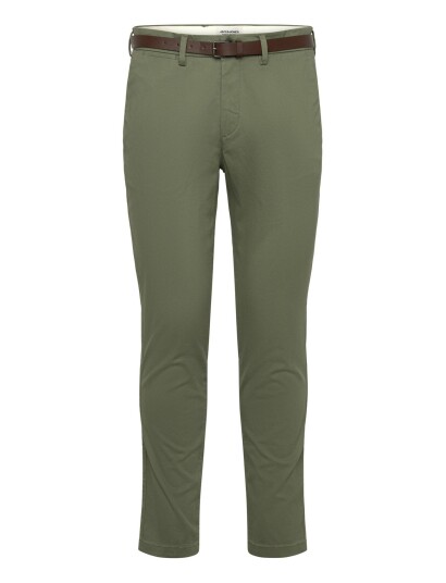 Jack & Jones Jpstmarco Adam Belted Chino   Khaki green   29 x 34