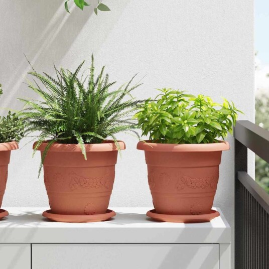 vidaXL Rundt Blomsterbrett 6 stk. Klinker Rød Ø 17,5 x 2 cm Plast