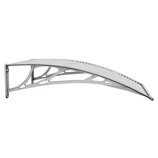 vidaXL Skjermtak grå og gjennomsiktig 100x80 cm polykarbonat