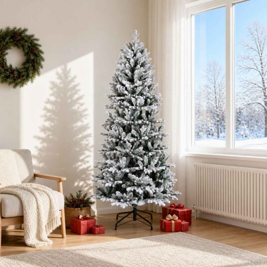 vidaXL Kunstig sammensatt juletre 180 cm PVC og PE Grønn og hvit