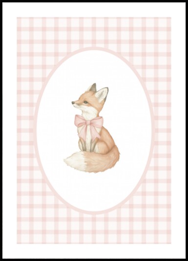 Charming Fox Pink Bow Plakat / 40x50