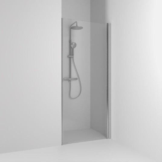 Svedbergs Skoga Dusjnisje Rett 76,3 cm, Alu Matt/Klarglass