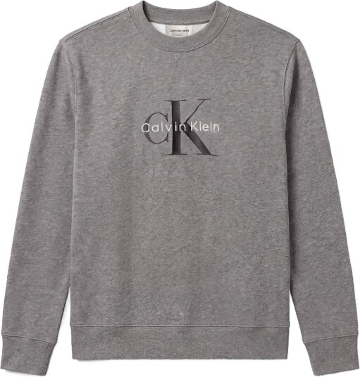 Calvin Klein Jeans Cl Ls 350Terry Mnlg Cn Swtshrt   MED GREY HTR   S