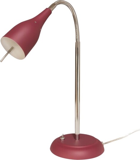 Tanum Bordlampe Med Bryter  Høyde 40 Cm  Vinrød