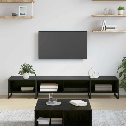 TV skap Svart Eik 170.5 x 36 x 30.5 cm Konstruert tre