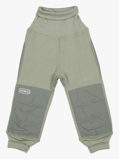 Voksi Fleecebukser Merinoull Misty Green 74 80
