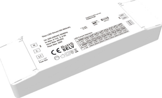 30W / 150 900mA dimbar driver til LED panel 9 45V Triac + Push dim flimmerfri Dimbar : Dimbar 30W / 150 900mA dimbar driver til LED panel 9 45V Triac + Push dim flimmerfri Dimbar : Dimbar