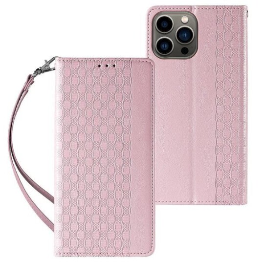 Hurtel Magnet Strap Case for Samsung Galaxy S23+ Flip Wallet Mini Lanyard Stand Pink