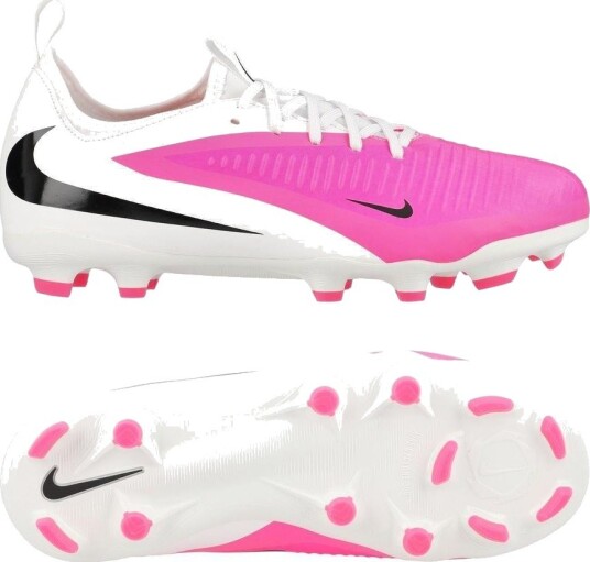 Nike Phantom 6 Academy Low Cut Mg Breakout Hvit/svart/rosa Barn Multi Ground (Mg) størrelse 36