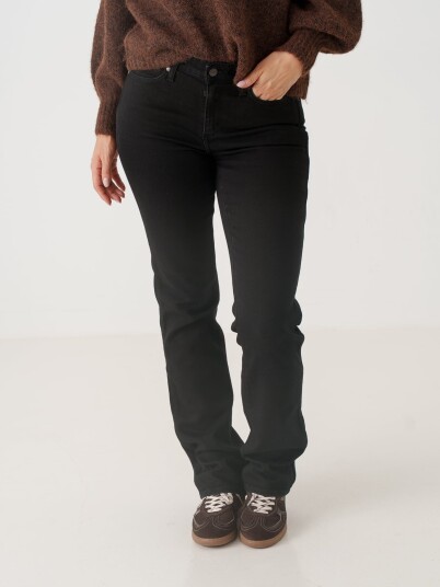 Wrangler Straight Retro Black Denim Sort 27/28