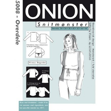 ONION Snittmønster 5008 Overdel Str 34 46