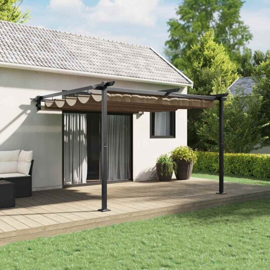 vidaXL Veggmontert Paviljong Gråbrun Stål vidaXL Veggmontert Paviljong Gråbrun Stål