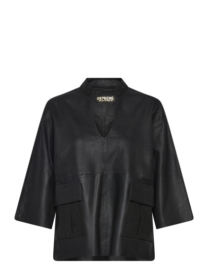 DEPECHE Kyledep Leather Top Black 36 DEPECHE Kyledep Leather Top Black 36