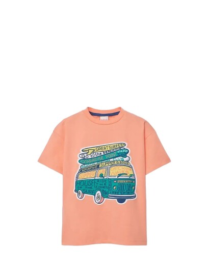 Boboli Knit T Shirt Dye For Boy  Bci Orange 128