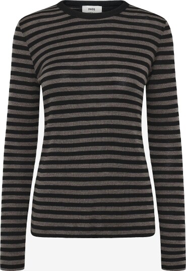 Mads Nørgaard Fine Wool Sharon Knit BLACK/COCOA XS