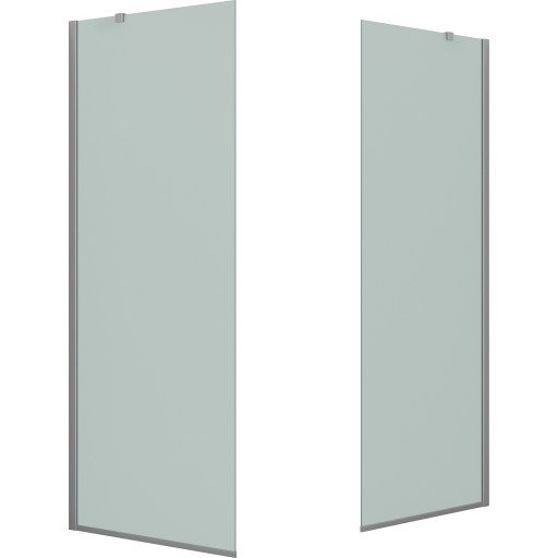 Dansani Match walk in dusjløsning, modell D+D, 97 cm, frostet glass, satin profil