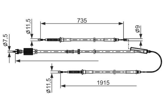 Bosch Tautrekk parkeringsbrems BOSCH 1 987 482 801