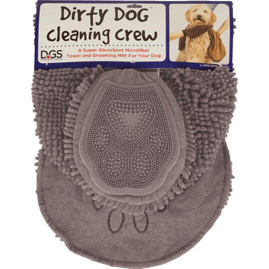 Dirty Dog Cleaning Crew Grå Hanske Og Håndkle