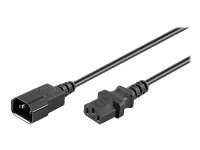 MicroConnect - Strømforlengelseskabel - IEC 60320 C14 til IEC 60320 C13 - AC 250 V - 10 A - 2 m - svart