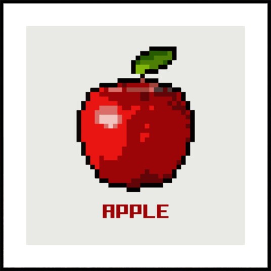 Retro Pixel Apple Plakat / 70x70