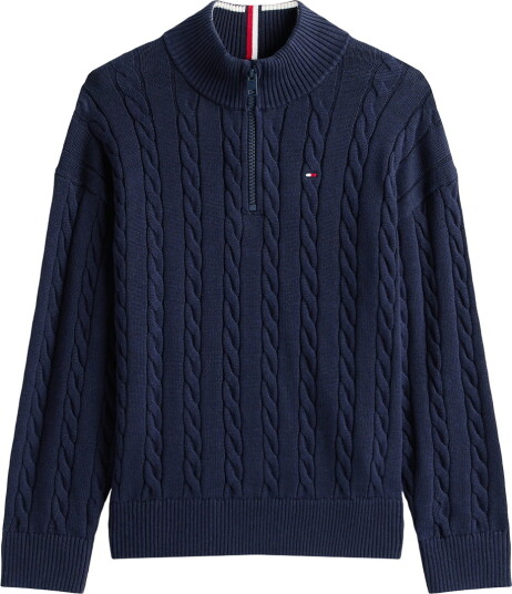 Tommy Hilfiger Cotton Cable Half Zip Sweater Navy 128 Tommy Hilfiger Cotton Cable Half Zip Sweater Navy 128