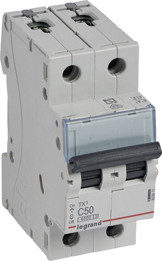 Legrand 5 stk TX³ MCB automatsikring C50 2P 2M 6/6kA