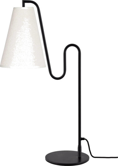 Globen Lighting Lou bordlampe Hvit bouclé svart Globen Lighting Lou bordlampe Hvit bouclé svart