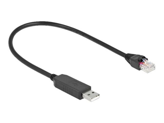Delock Seriell Adapter Usb Hann Til Rj-45 Hann 25 Cm Usb / Usb 2.0 / Eia-232 Svart
