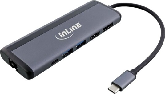 Inline 33278B Usb Type C Displayport Hdmi Rj 45 Usb 3.2 Gen 2 3.1 Gen 2 Type A Usb Type C Microsd Transflash 1000 Mbit/S 7680 X 4320 Piksler Grå